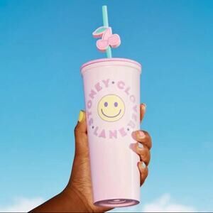 New - Stoney Clover Lane x Target Pink Smiley Face 23oz Stainless Steel Tumbler